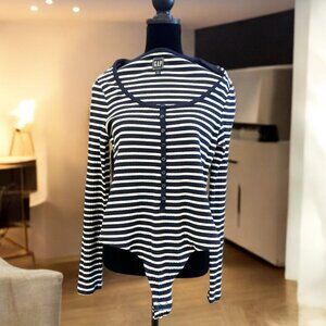 NWOT ~ GAP Blue Striped Bodysuit ~L